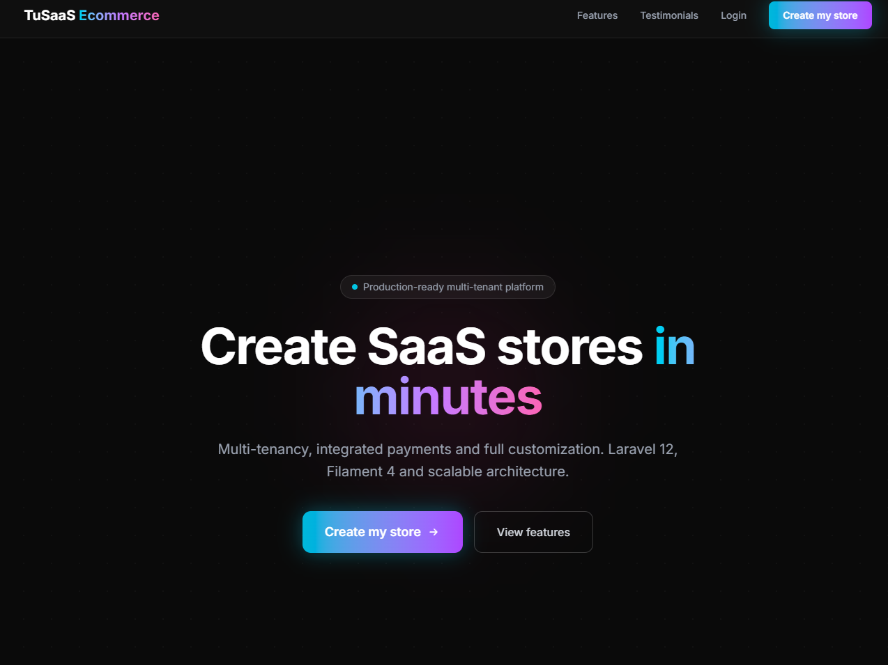 TuSaaS – Multi-Store E-commerce Platform